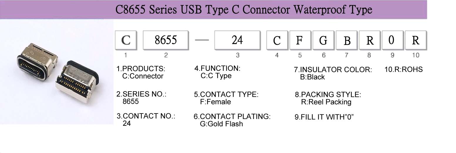Connector, CableAssembly, WireHarness,USB, C8655