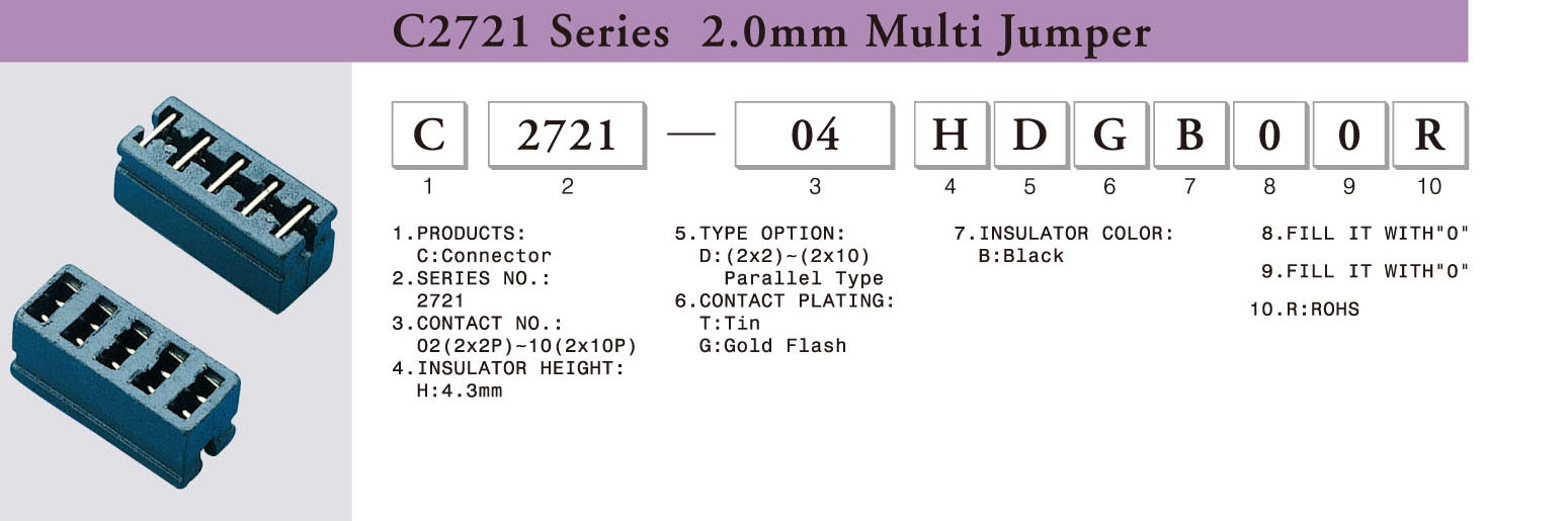 www.hsm.net.tw C2721 Series 2.0mm Multi Jumper 